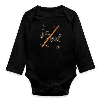 clarinette - Body Bébé bio manches longues - noir - Devant