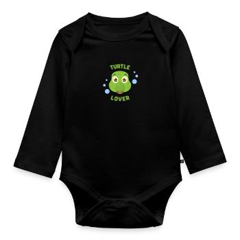 Schildkröte Schildkröten Turtle Lover Turtles - Baby Bio-Langarm-Body - Schwarz - Vorne