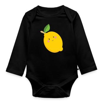 Zitrone - Baby Bio-Langarm-Body - Schwarz - Vorne