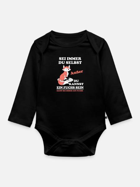 Fuchs Füchse Jungen Mädchen Fuchsfreunde Geschenk - Baby Bio-Langarm-Body - Schwarz