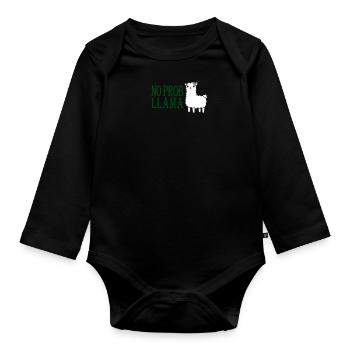 Kein Prob Lama Spanisches Lama - Baby Bio-Langarm-Body - Schwarz - Vorne