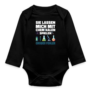 Chemiker Geschenk - Baby Bio-Langarm-Body - Schwarz - Vorne