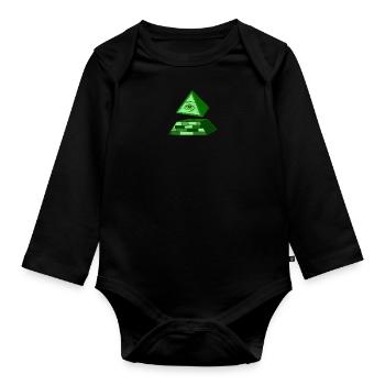 Théoriste du complot All Seeing Eye Illuminati - Body Bébé bio manches longues - noir - Devant
