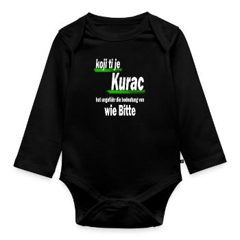 koji kurac weis Kopie - Baby Bio-Langarm-Body - Schwarz - Vorne