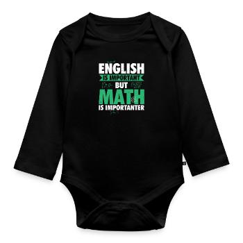 Professeur de mathématiques | Maths Mathe mathématiciens Cadeaux - Body Bébé bio manches longues - noir - Devant
