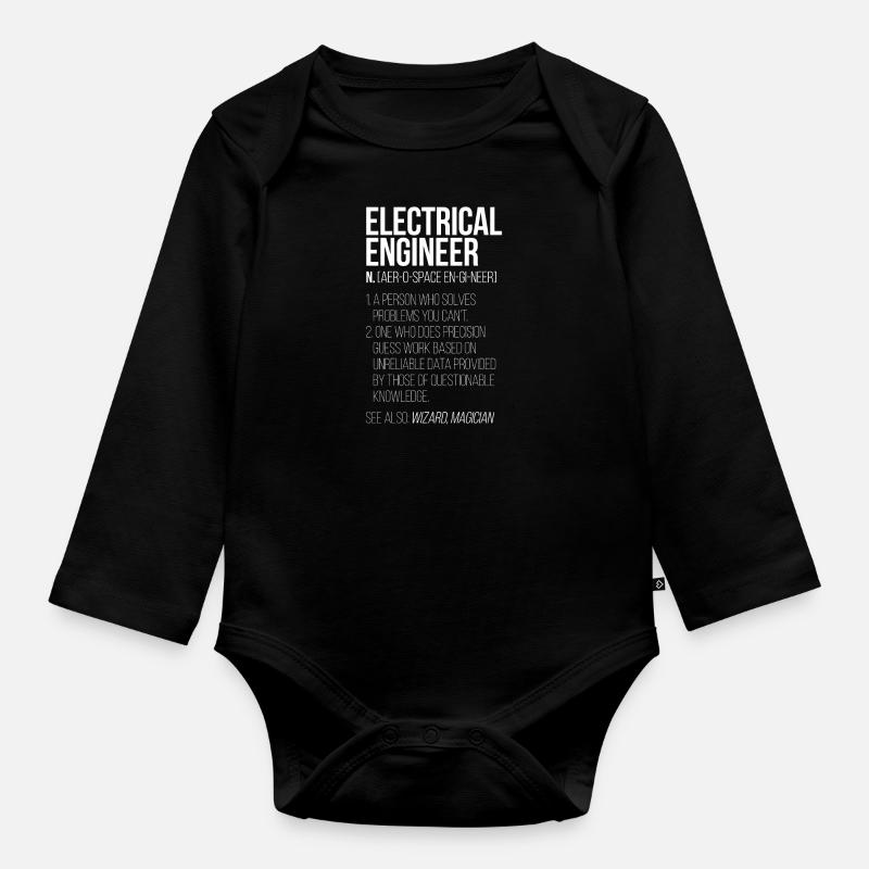 electrical engineer electrical engineering - Organic Longsleeve Baby Bodysuit - black