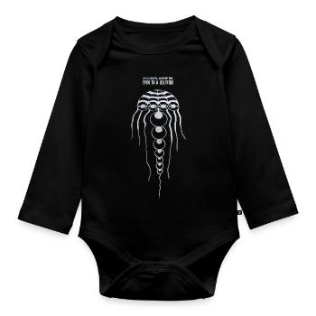 Jellyfish and Philosophy Phrase - Organic Longsleeve Baby Bodysuit - black - Front