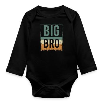 Big Bro - Frère - Frère et soeur - Rétro Vintage - Body Bébé bio manches longues - noir - Devant