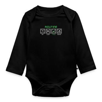 Eat sleep Trade repeat pour les traders et les fans d’actions - Body Bébé bio manches longues - noir - Devant