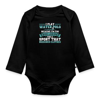 Water polo players | Sport Team Trainer Gifts - Organic Longsleeve Baby Bodysuit - black - Front