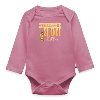 Saxophon Saxophonist Saxophonistin Sax - Organic Longsleeve Baby Bodysuit - mauve - Front