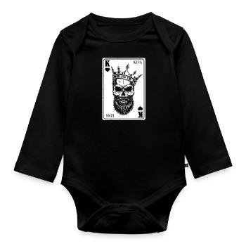 King And Queen Skull - 2/2 Card Hearts Flush - Body Bébé bio manches longues - noir - Devant
