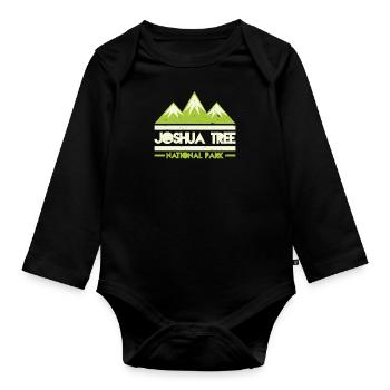 Joshua Tree National Park Retro Vintage - Organic Longsleeve Baby Bodysuit - black - Front