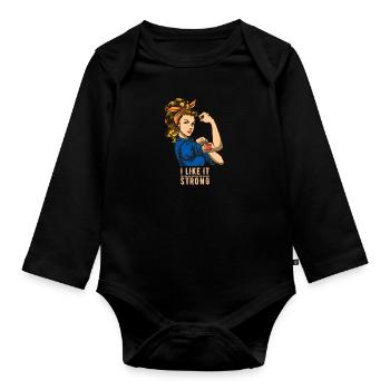 LGBTQ - Girl Tattoo Strong - Coffee Lover - Body Bébé bio manches longues - noir - Devant