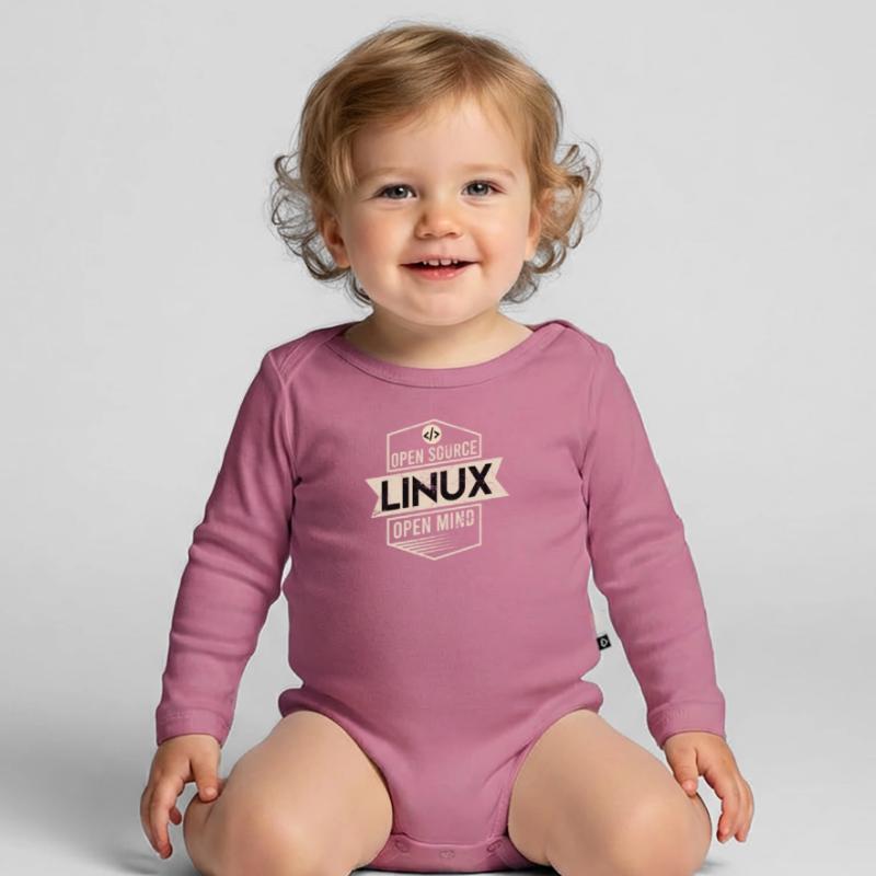 Open Source Open Mind Linux Betriebssystem Baby Bio-Langarm-Body