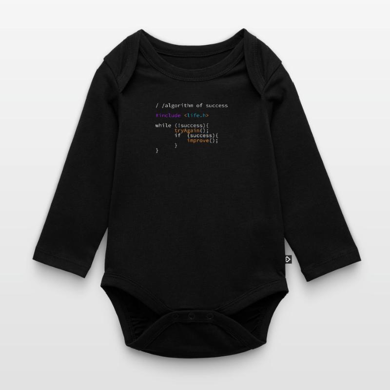 Code de programme algorithme de succès it développeur Body Bébé bio manches longues