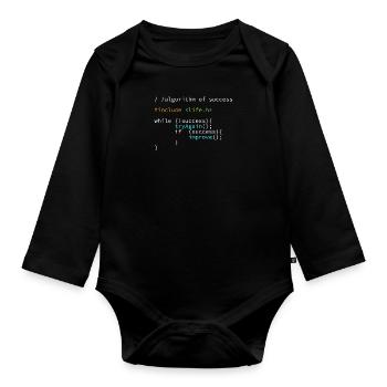 Entwickler Programmierer Erfolgs Code Coder - Baby Bio-Langarm-Body - Schwarz - Vorne