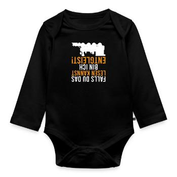 Modellbauer Zugführer Eisenbahner Spruch Entgleist - Baby Bio-Langarm-Body - Schwarz - Vorne