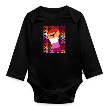 Lesbiennes Pride LGBT Pride Gay Lesbian - Body Bébé bio manches longues - noir - Devant