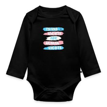 Trans Rights are Human Rights Transgender - Baby Bio-Langarm-Body - Schwarz - Vorne