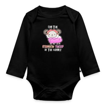 Lesbian saying Rainbow Sheep LGBT Pride sheep - Organic Longsleeve Baby Bodysuit - black - Front