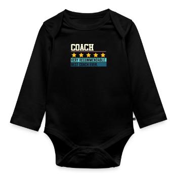 Tennis Coach 5 Star Review Best Coach Ever - Organic Longsleeve Baby Bodysuit - black - Front