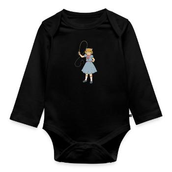 Whip Girl - Clementine - Punk Goth Horror Fan - Baby Bio-Langarm-Body - Schwarz - Vorne