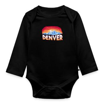 State - Rocky Mountain Sunset - Denver - Baby Bio-Langarm-Body - Schwarz - Vorne
