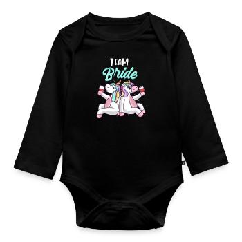 Équipe Mariée enterrement de vie de garçon - Body Bébé bio manches longues - noir - Devant