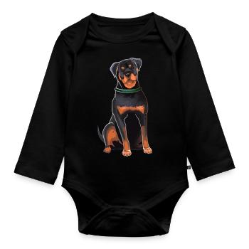 Rottweiler - Organic Longsleeve Baby Bodysuit - black - Front