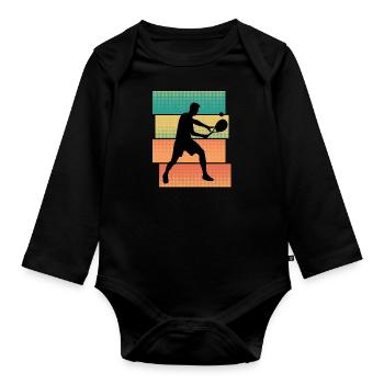 Tennis tennis de tennis cadeau tennis de tennis tournoi de tennis - Body Bébé bio manches longues - noir - Devant