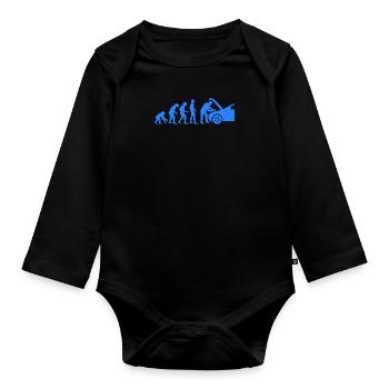 Tuning Evolution Car Tuner Gift Monkey Human - Organic Longsleeve Baby Bodysuit - black - Front