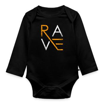 Rave cadeau techno musique Techno Parti - Body Bébé bio manches longues - noir - Devant