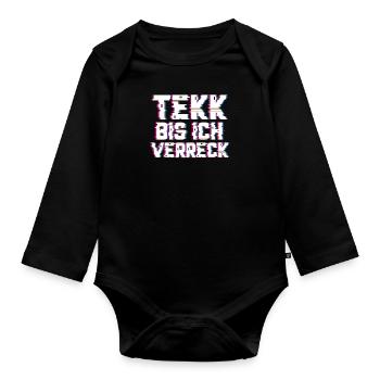 Tekk jusqu’à je crève Hardstyle HARDSTYLE EDM - Body Bébé bio manches longues - noir - Devant