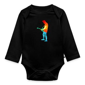 Rock Music Punk Rock Polygon Art Punker - Organic Longsleeve Baby Bodysuit - black - Front