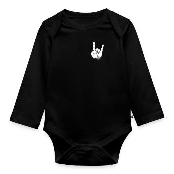 Heavy Metal Zeichen Symbol Rockmusik Rocker - Baby Bio-Langarm-Body - Schwarz - Vorne