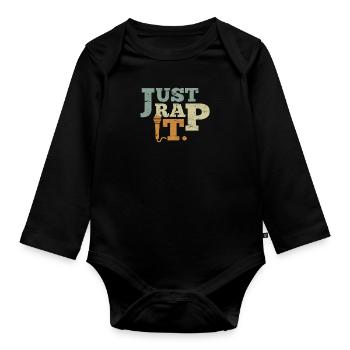 Hip Hop Sort Just Rap it Rapper Rap - Body Bébé bio manches longues - noir - Devant
