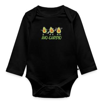 Sport Avocat Fitness Sport Veganer - Body Bébé bio manches longues - noir - Devant