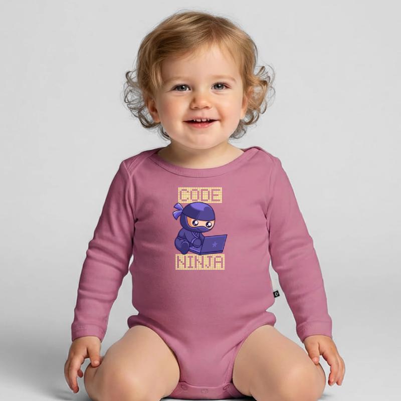 Code Ninja Coder Sofware développeur programmeur Body Bébé bio manches longues