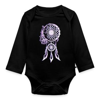 Indian Healing Symbol - Organic Longsleeve Baby Bodysuit - black - Front