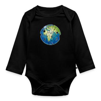 Nature Conservation Environmental Protection Save the Planet Environment - Organic Longsleeve Baby Bodysuit - black - Front