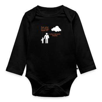 Linux Server Joke Computer Scientist Humor Software - Organic Longsleeve Baby Bodysuit - black - Front