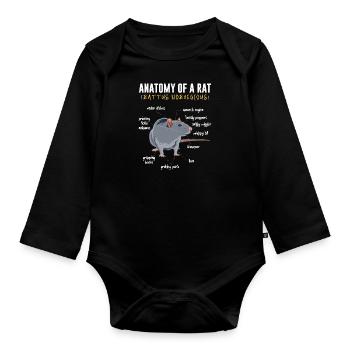 Anatomie d’un rat propriétaire de rats cultivateurs de rats - Body Bébé bio manches longues - noir - Devant