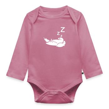 Oreiller perroquet endormi - Body Bébé bio manches longues - mauve - Devant