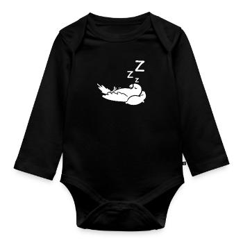 Sleeping Parrot Pillow - Organic Longsleeve Baby Bodysuit - black - Front