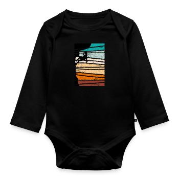 Alpinistes Grimpeurs Vintage Escalade - Body Bébé bio manches longues - noir - Devant