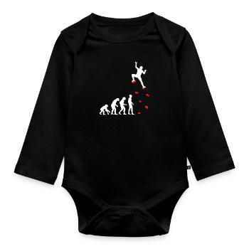 Salle d’escalade Escalade Bouldern Sports d’escalade - Body Bébé bio manches longues - noir - Devant