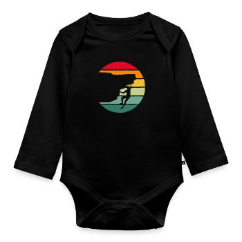 Felsklettern Kletterer Bergsteiger Kletter - Baby Bio-Langarm-Body - Schwarz - Vorne