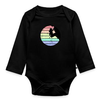 Escalade rocheuse Escalade libre Boulder Vintage - Body Bébé bio manches longues - noir - Devant