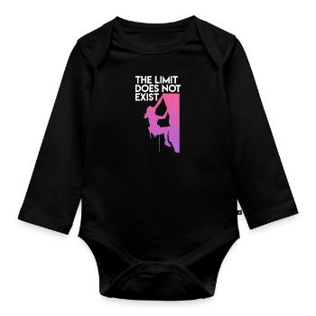Escalade sans limite escalade de roches Sports d’escalade - Body Bébé bio manches longues - noir - Devant